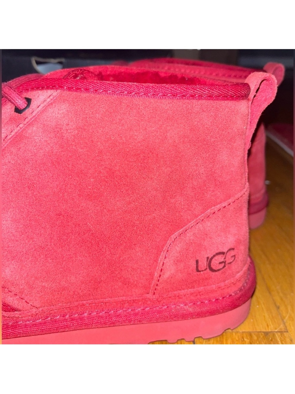 Men’s UGG Neumel Red Lace Up Suede Chukka Boots Size 11 - Picture 6 of 10